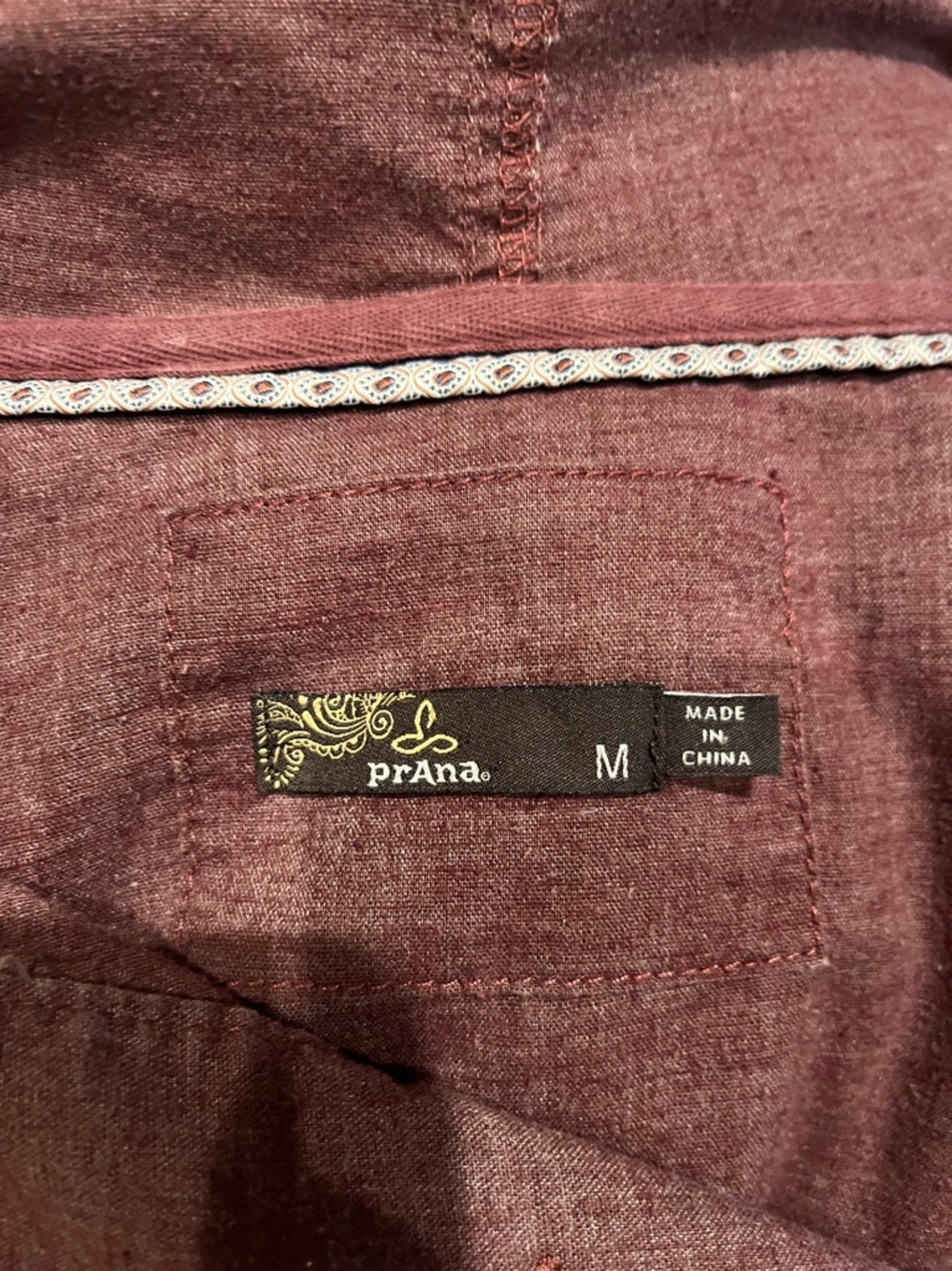 PrAna “Shelton” hemp-blend brown hoodie pullover - Picture 6 of 8